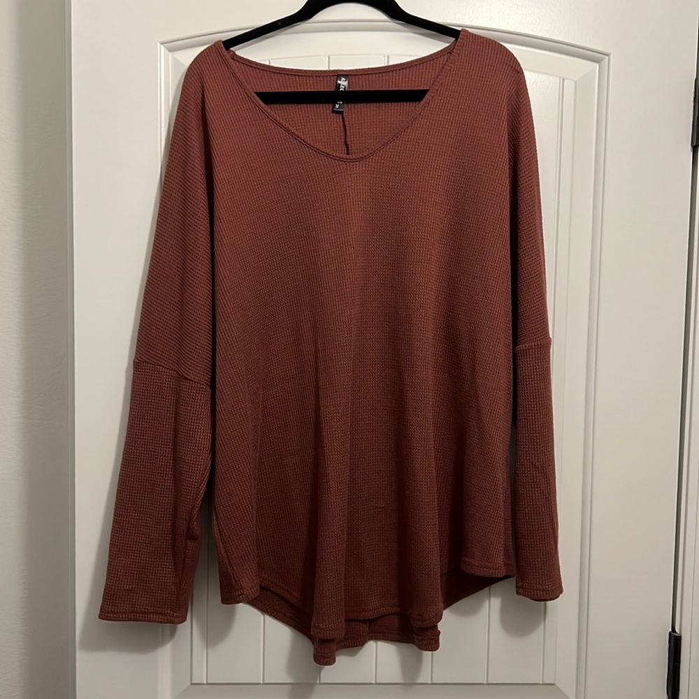 Waffle Knit Long Sleeve Tee